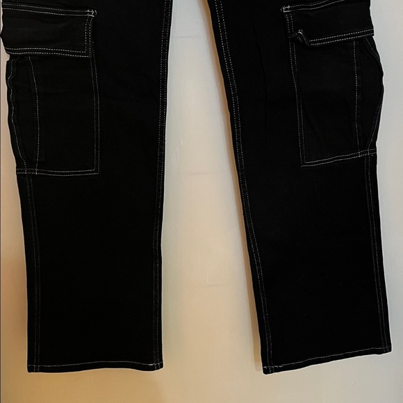 Hot Topic Aphrodite 30x32 Black Cargo Wide Leg Baggy Vintage Goth Y2K - Picture 4 of 14